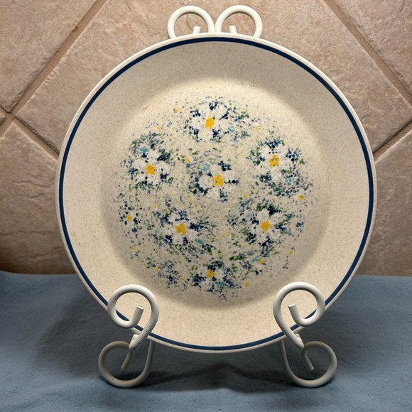 Lenox Temperware Dewdrops Large dinner Plates Floral Blue Yel… - Picture 1 of 4
